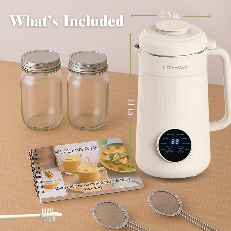 8-In-1 Nut Milk Maker 40Oz/1200Ml – Automatic, Self-Cleaning, Delay Start, Keep Warm, Boil Water, Easy to Use – 304 Stainless Steel – White