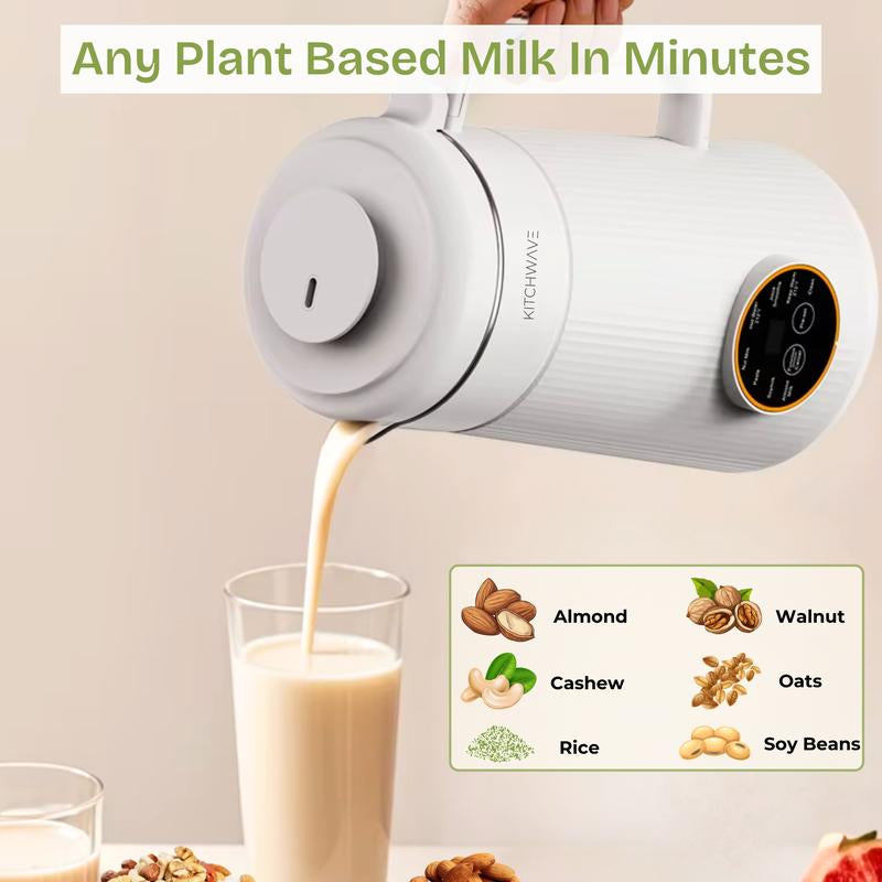 8-In-1 Nut Milk Maker 40Oz/1200Ml – Automatic, Self-Cleaning, Delay Start, Keep Warm, Boil Water, Easy to Use – 304 Stainless Steel – White