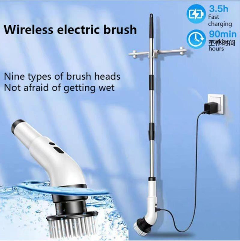 Spring Cleaning Must-Have,Electric Spin Scrubber with 9 Brush Heads,Dual Speed & Extendable Handle,Waterproof & 100-Min Battery,Cordless All-In-One Cleaning Kit for Bathroom & Kitchen ,Thoughtful Mother’S Day Gift