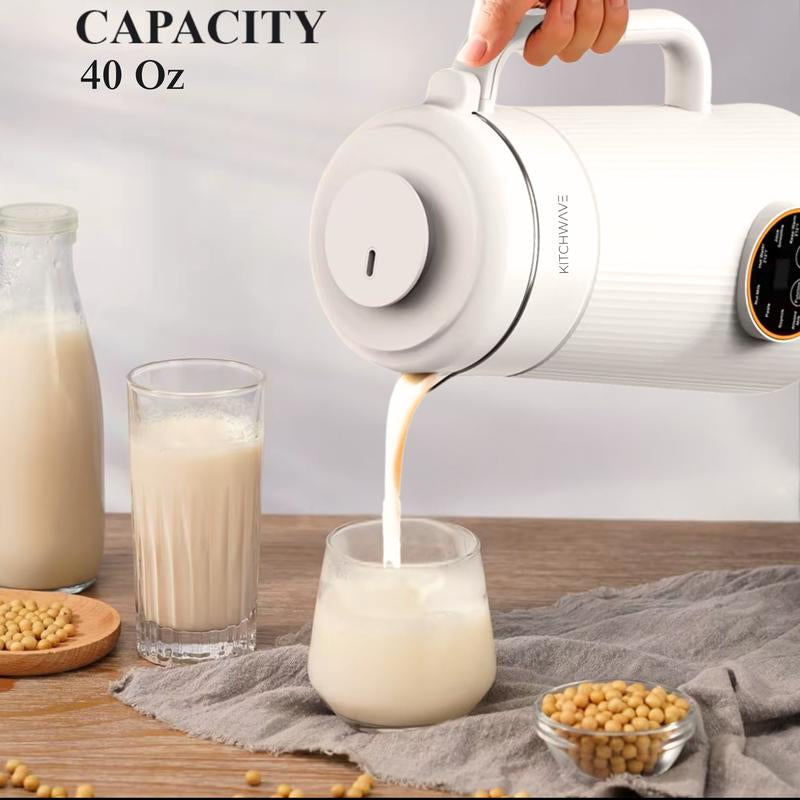8-In-1 Nut Milk Maker 40Oz/1200Ml – Automatic, Self-Cleaning, Delay Start, Keep Warm, Boil Water, Easy to Use – 304 Stainless Steel – White