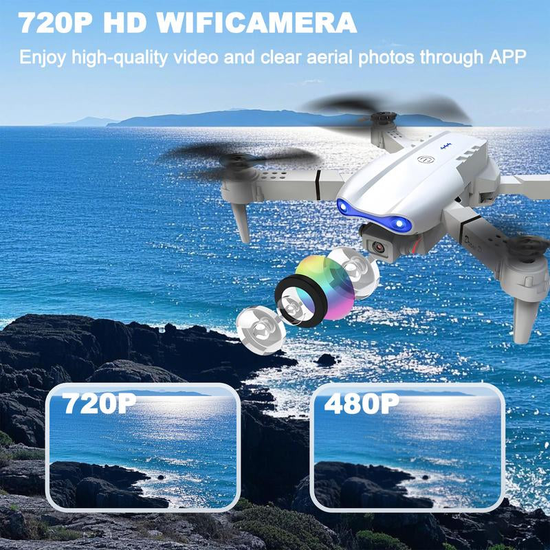 2025 Foldable Grey Drone with 4K Dual Camera for Adults, RC Quadcopter Wifi FPV Live Video, Altitude Hold, Headless Mode, 2 Batteries (E99-Grey),Springtok Charging Folding Automatic Protection Gps Chargeable