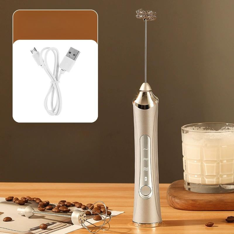 Kitchen Powerful Rechargeable Milk Frother with Stand Handheld Drink Mixer for Coffee, Matcha Electric Foam Maker Beater Household Appliances