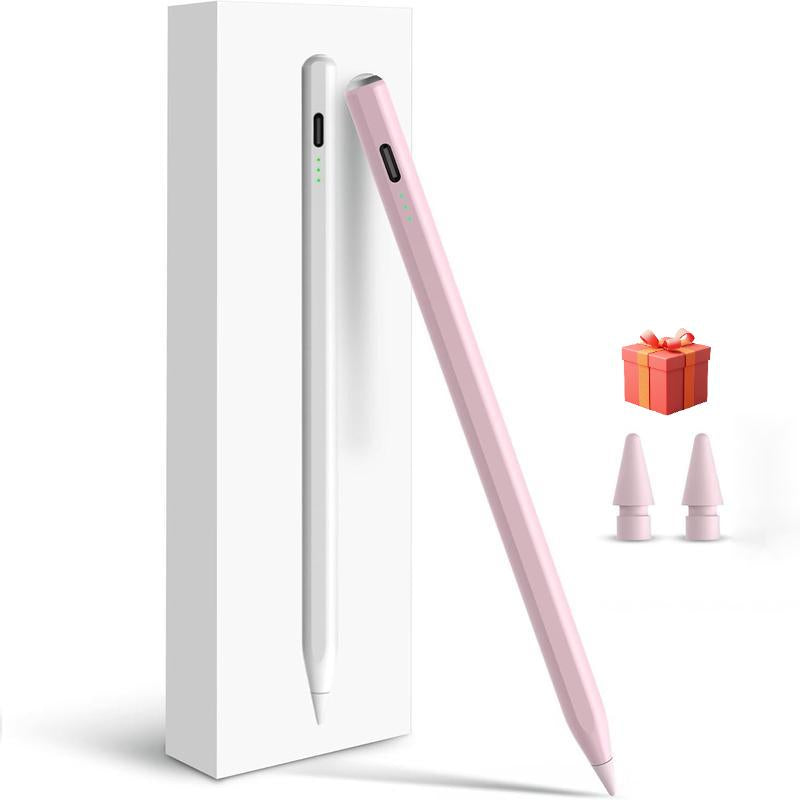 Stylus Pen for Ipad,Fast Charge,With Palm Rejection Tilt Sensitivity, Active Touch Screen Pencil Compatible with Ipad 6/7/8/9/10,Pro12.9&11",Air3/4/5,Mini5/6 Pink Computer Tablet Bluetooth Button Charging Magnetic Writing Smartphone