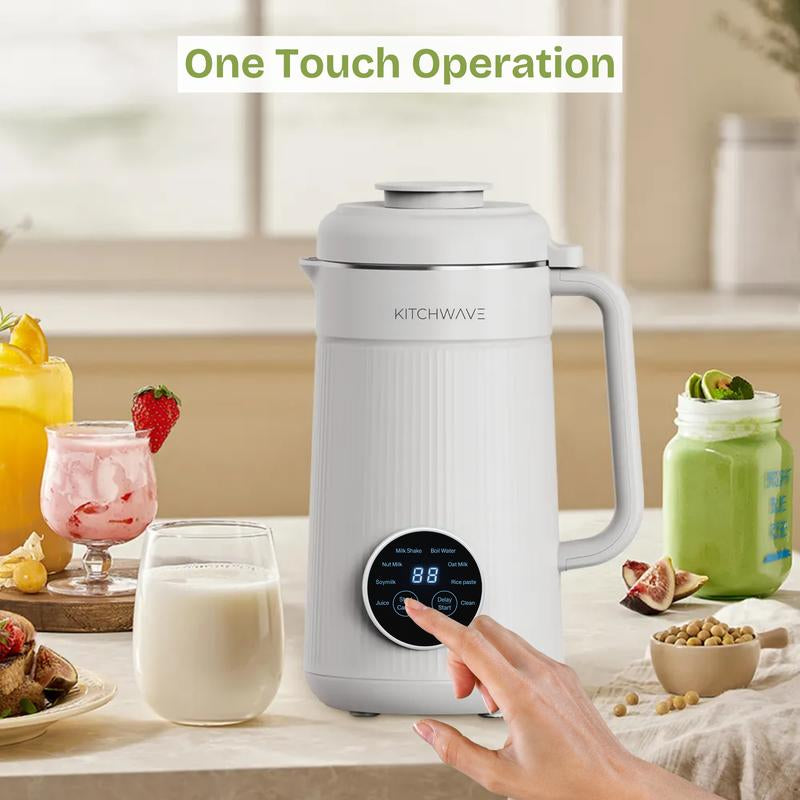 8-In-1 Nut Milk Maker 40Oz/1200Ml – Automatic, Self-Cleaning, Delay Start, Keep Warm, Boil Water, Easy to Use – 304 Stainless Steel – White