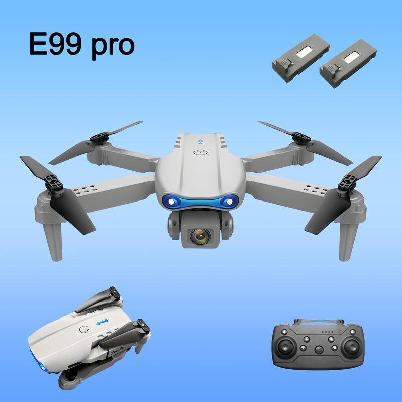 2025 Foldable Grey Drone with 4K Dual Camera for Adults, RC Quadcopter Wifi FPV Live Video, Altitude Hold, Headless Mode, 2 Batteries (E99-Grey),Springtok Charging Folding Automatic Protection Gps Chargeable