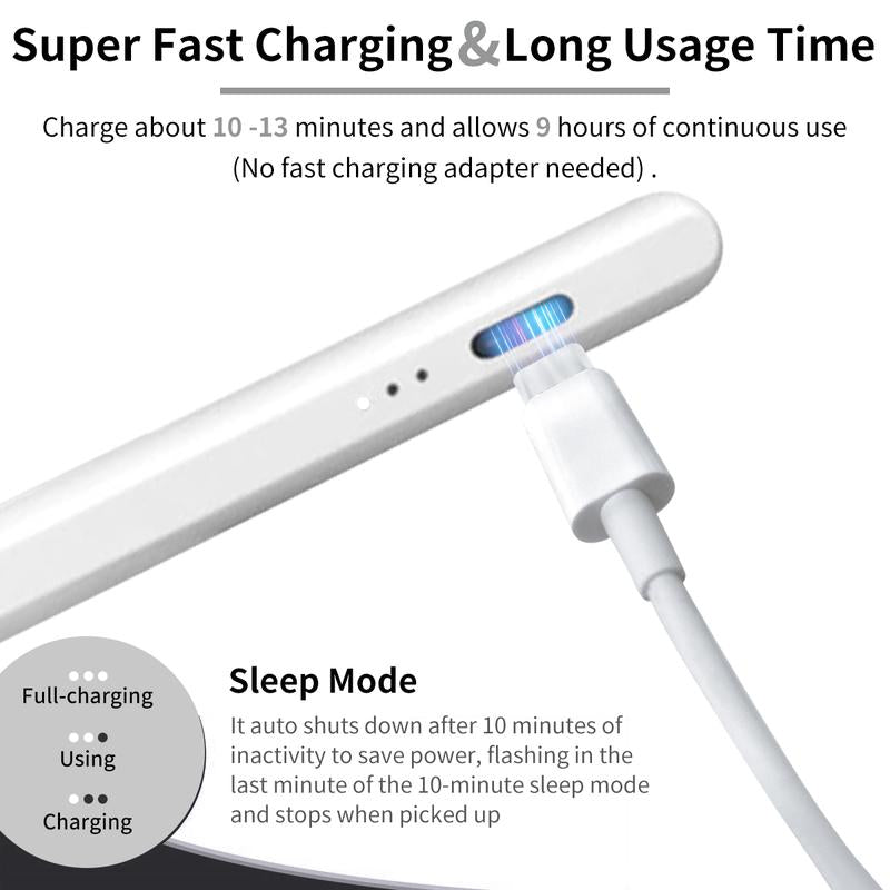 Stylus Pen for Ipad,Fast Charge,With Palm Rejection Tilt Sensitivity, Active Touch Screen Pencil Compatible with Ipad 6/7/8/9/10,Pro12.9&11",Air3/4/5,Mini5/6 Pink Computer Tablet Bluetooth Button Charging Magnetic Writing Smartphone