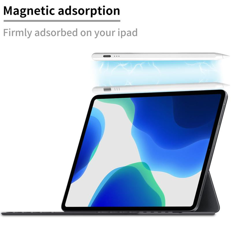 Stylus Pen for Ipad,Fast Charge,With Palm Rejection Tilt Sensitivity, Active Touch Screen Pencil Compatible with Ipad 6/7/8/9/10,Pro12.9&11",Air3/4/5,Mini5/6 Pink Computer Tablet Bluetooth Button Charging Magnetic Writing Smartphone