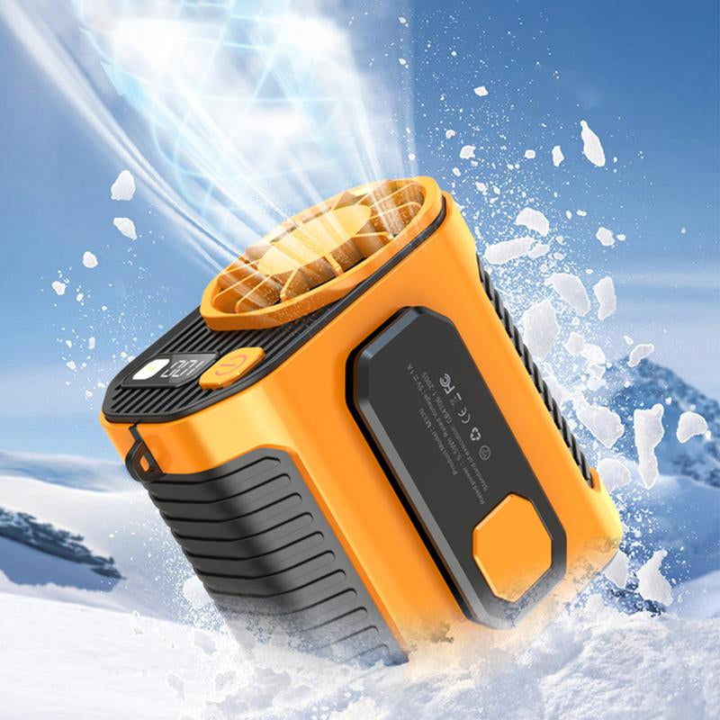 Portable Waist Fan Clip on Belt under Shirt W/Led Display & Flashlight, 5000Mah Battery Powered, Rechargeable 10-Speed 5300RPM Personal Cooling Fan for Construction, Warehouse, Outdoor Jobsite
