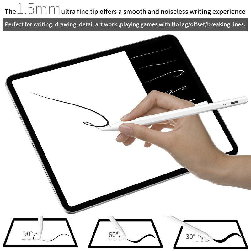 Stylus Pen for Ipad,Fast Charge,With Palm Rejection Tilt Sensitivity, Active Touch Screen Pencil Compatible with Ipad 6/7/8/9/10,Pro12.9&11",Air3/4/5,Mini5/6 Pink Computer Tablet Bluetooth Button Charging Magnetic Writing Smartphone