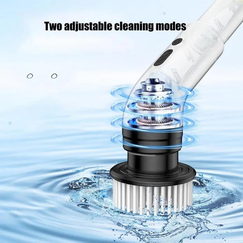 Spring Cleaning Must-Have,Electric Spin Scrubber with 9 Brush Heads,Dual Speed & Extendable Handle,Waterproof & 100-Min Battery,Cordless All-In-One Cleaning Kit for Bathroom & Kitchen ,Thoughtful Mother’S Day Gift