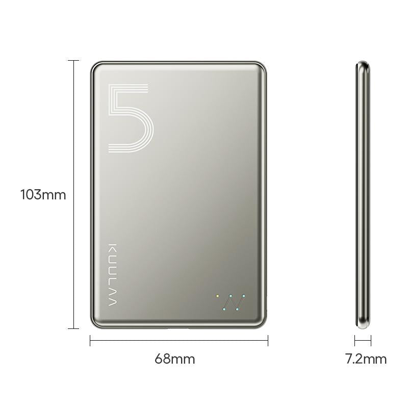 Kuulaa Magsafe Battery Pack 5000Mah Slim Magsafe Portable Charger 0.28In Magnetic Wireless Apple Portable Charger 20W USB-C Power Delivery Power Bank for Iphone 15/14/13/12 Serie
