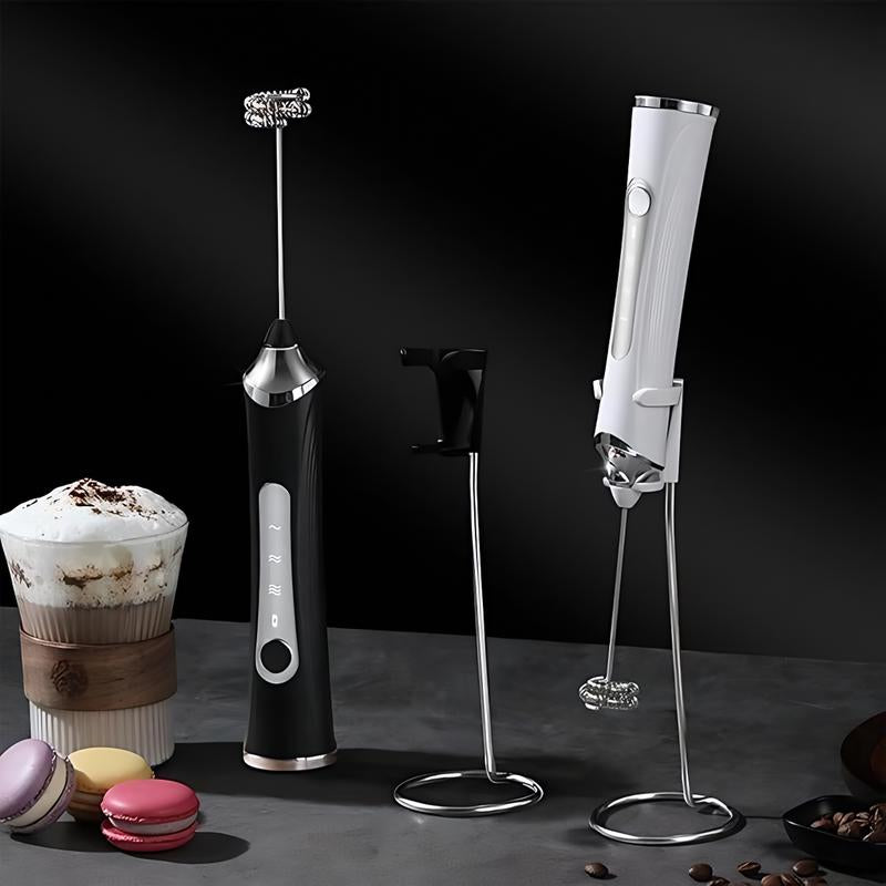 Kitchen Powerful Rechargeable Milk Frother with Stand Handheld Drink Mixer for Coffee, Matcha Electric Foam Maker Beater Household Appliances