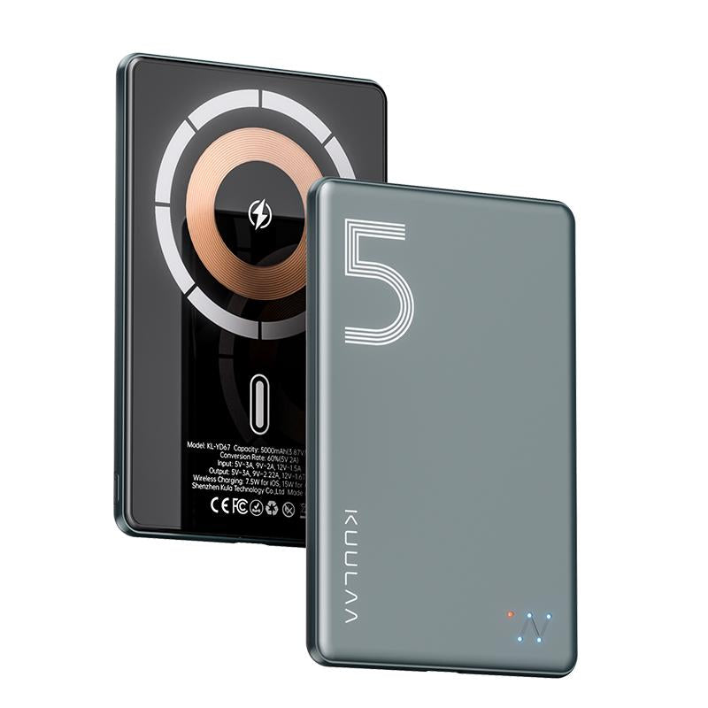 Kuulaa Magsafe Battery Pack 5000Mah Slim Magsafe Portable Charger 0.28In Magnetic Wireless Apple Portable Charger 20W USB-C Power Delivery Power Bank for Iphone 15/14/13/12 Serie