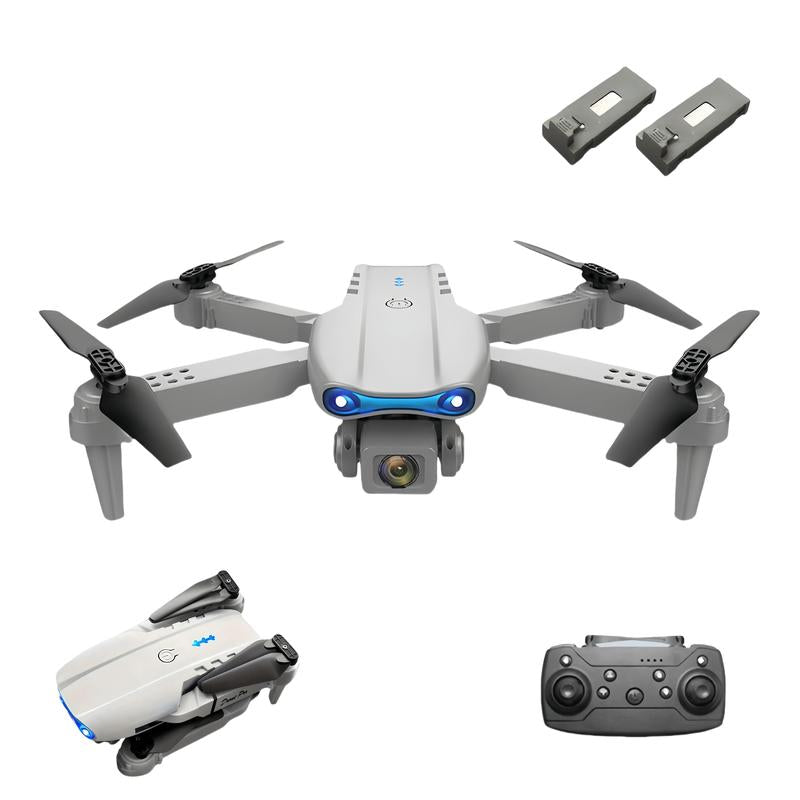 2025 Foldable Grey Drone with 4K Dual Camera for Adults, RC Quadcopter Wifi FPV Live Video, Altitude Hold, Headless Mode, 2 Batteries (E99-Grey),Springtok Charging Folding Automatic Protection Gps Chargeable