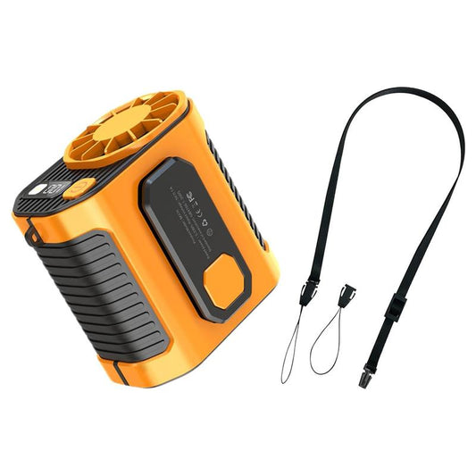 Portable Waist Fan Clip on Belt under Shirt W/Led Display & Flashlight, 5000Mah Battery Powered, Rechargeable 10-Speed 5300RPM Personal Cooling Fan for Construction, Warehouse, Outdoor Jobsite